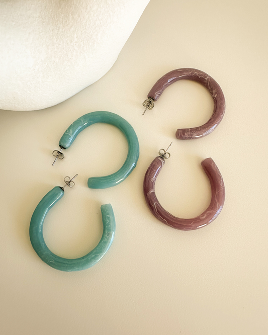 jewel-toned skinny hoops