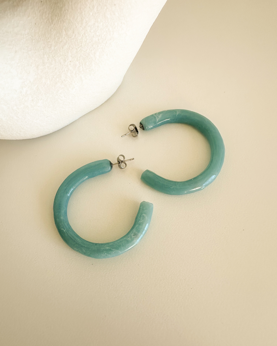 jewel-toned skinny hoops