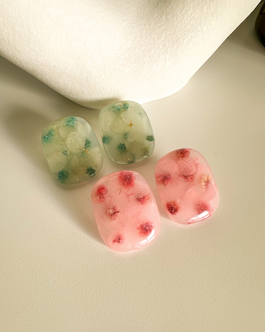 floral chunky studs