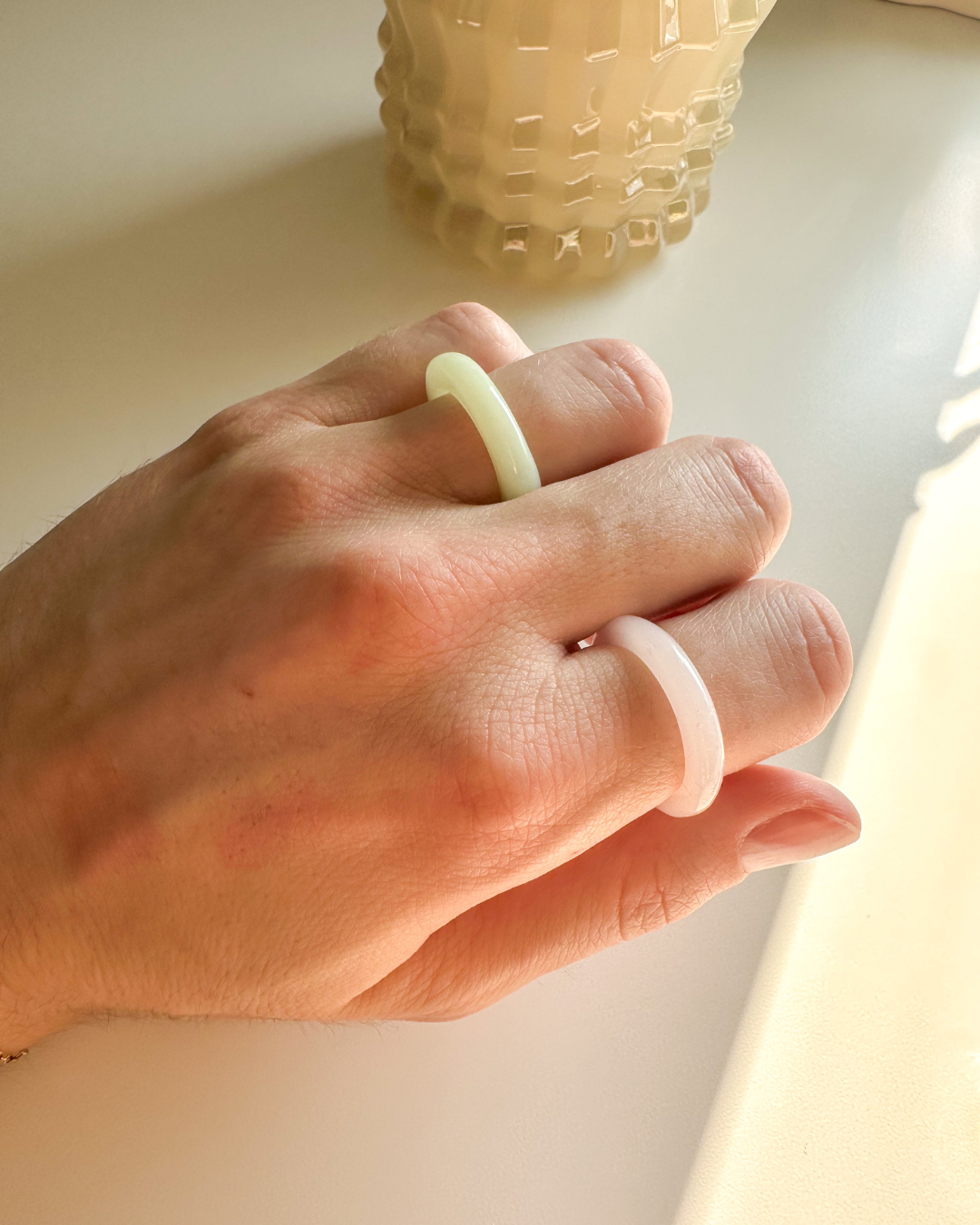 pastel dainty ring