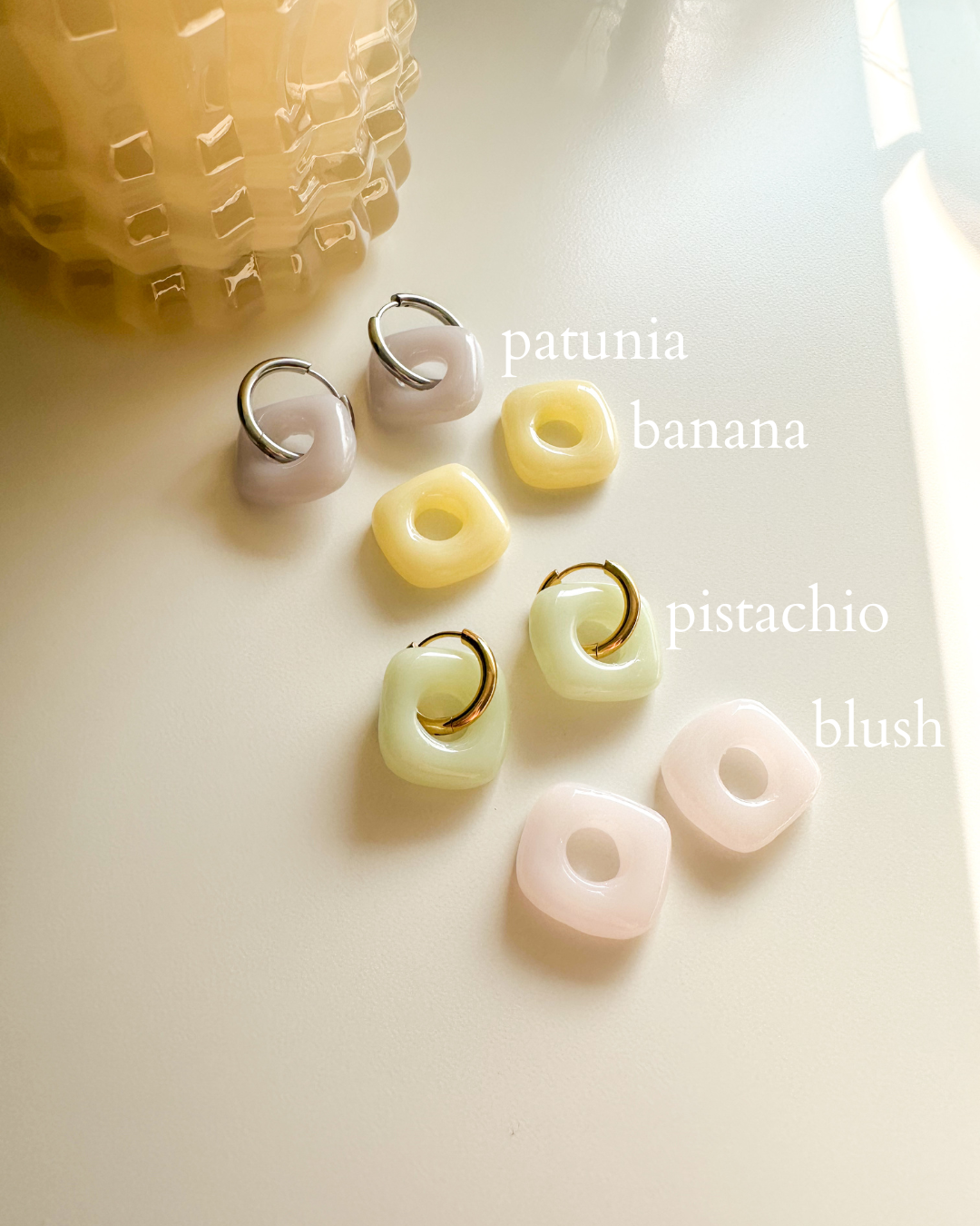 pastel square charms