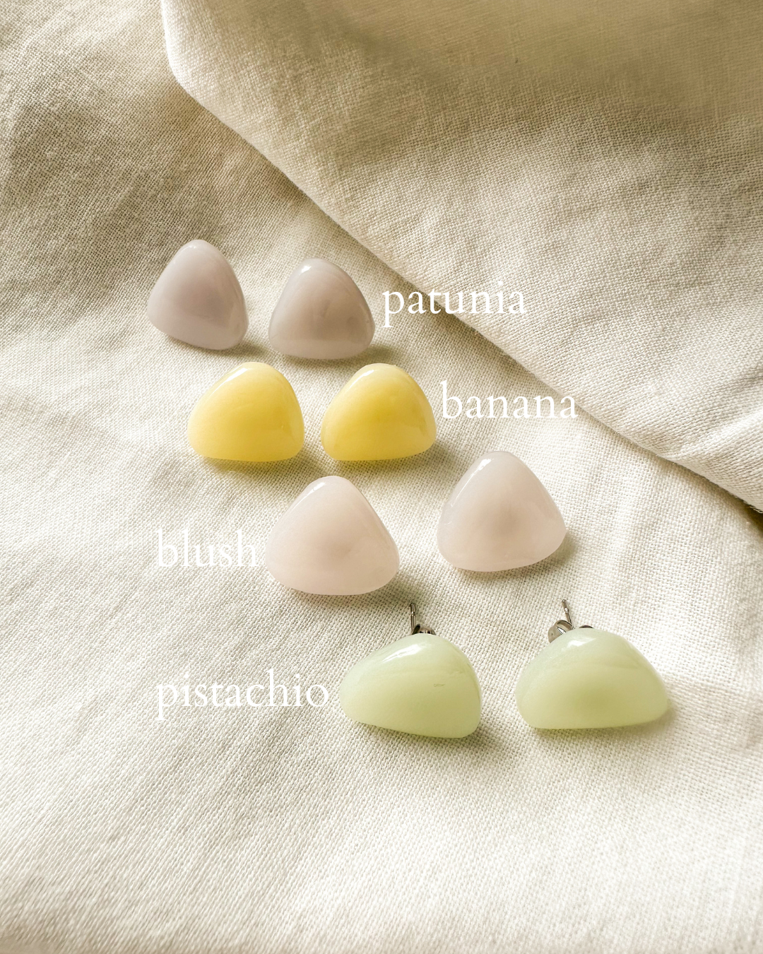 pastel triangle studs