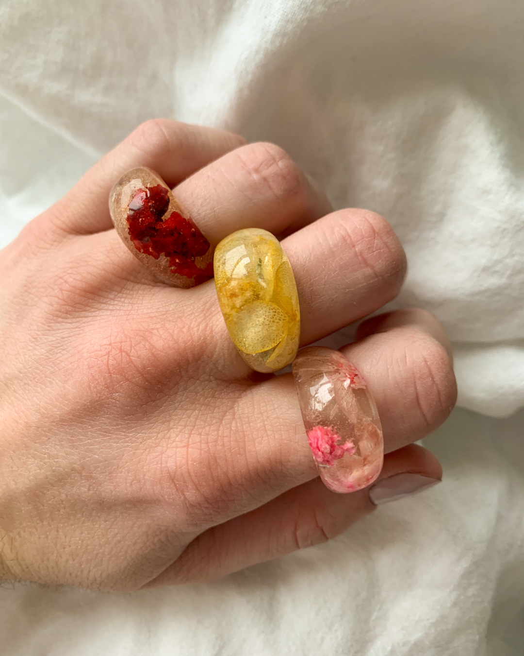 floral chunky ring